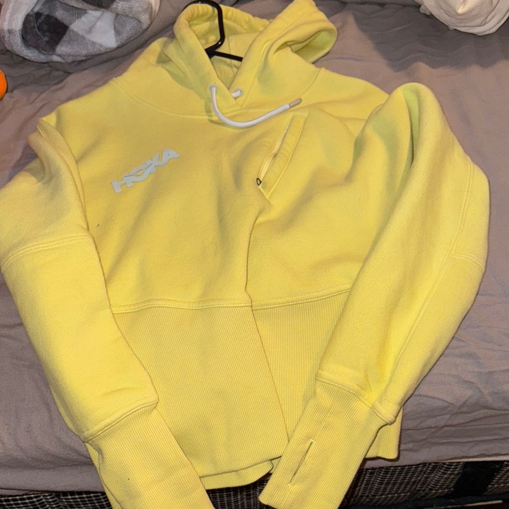 Hoka Women's Yellow Hoodie Sweatshirt
